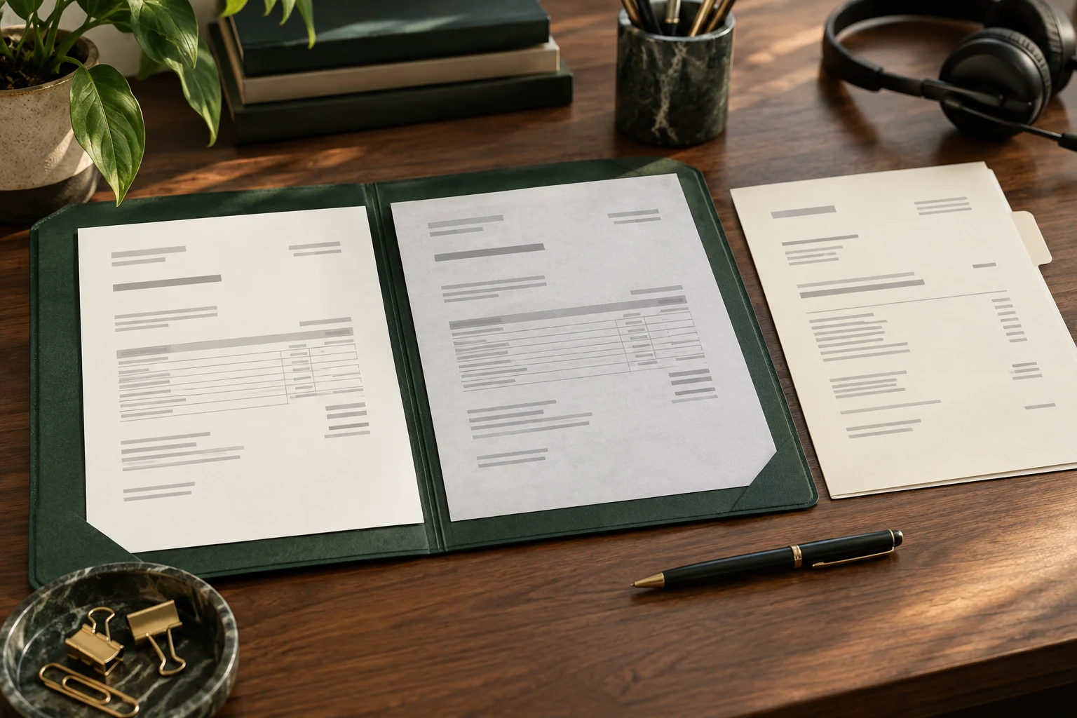 Illustrative supplier document, matching photocopy and separate invoice arranged for comparison; not 3Link Consulting LLC’s actual records